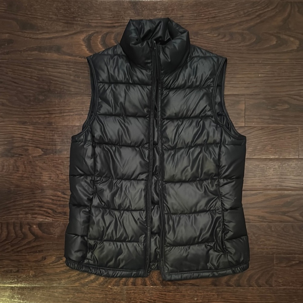 Banana Republic Blue Puffer Jacket High Collar Quilted Design